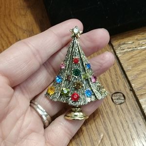 Pakula Vintage Christmas tree brooch